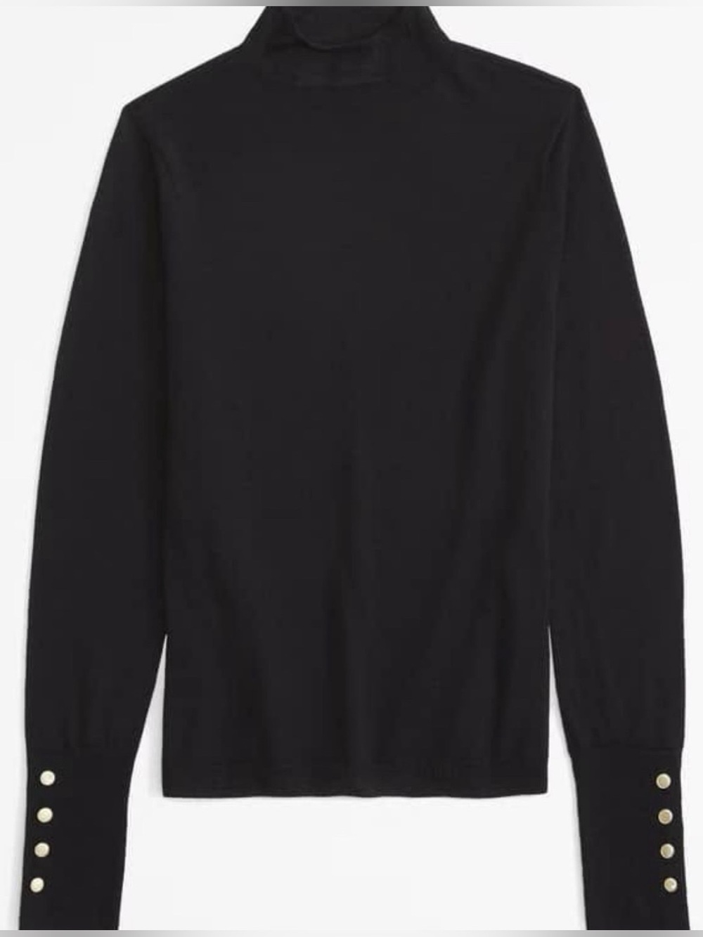 Abercrombie & Fitch 100% Merino Wool Black Mockneck Top Size Large